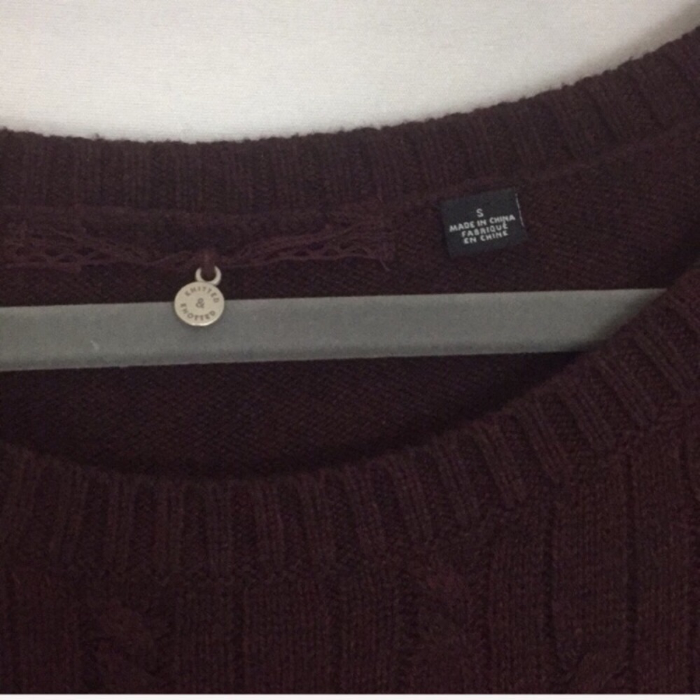 Anthropologie Maroon Crew Neck Sweater - Picture 4 of 8
